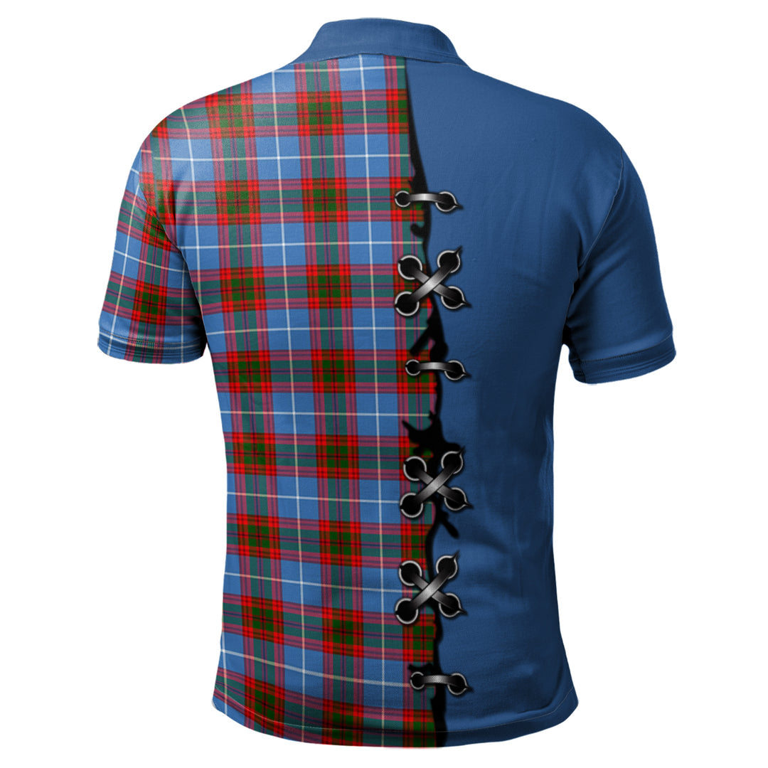 Congilton Tartan Polo Shirt - Lion Rampant And Celtic Thistle Style