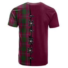 Crawford Tartan T-shirt - Lion Rampant And Celtic Thistle Style