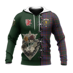 Cumming Tartan Hoodie - Lion Rampant And Celtic Thistle Style