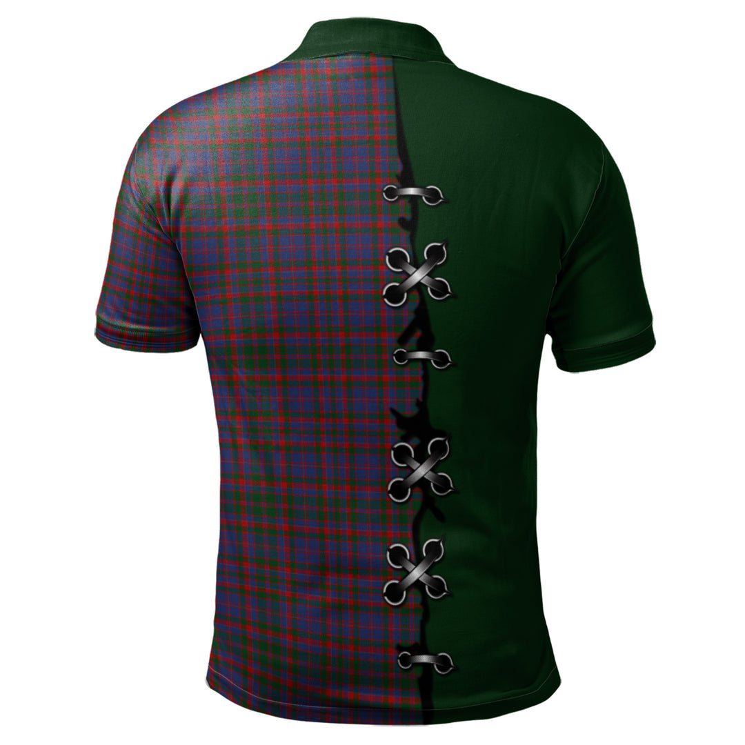 Cumming Tartan Polo Shirt - Lion Rampant And Celtic Thistle Style