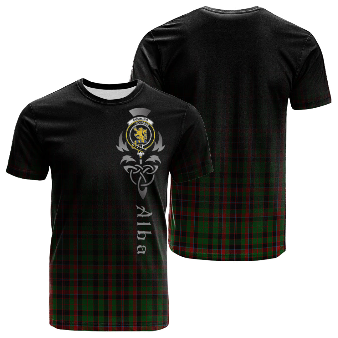 Cumming Hunting Tartan Crest T-shirt - Alba Celtic Style