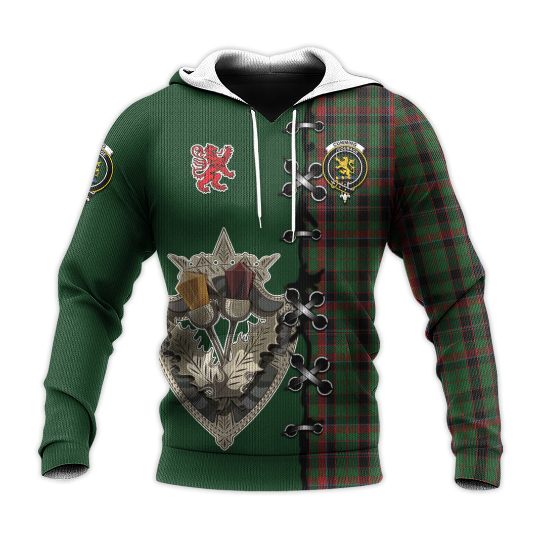 Cumming Hunting Tartan Hoodie - Lion Rampant And Celtic Thistle Style