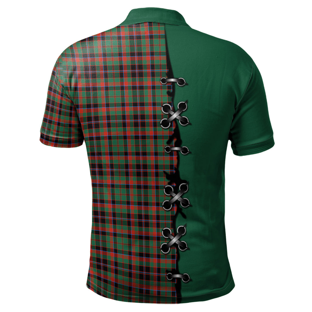 Cumming Hunting Ancient Tartan Polo Shirt - Lion Rampant And Celtic Thistle Style