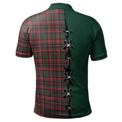 Cumming Hunting Modern Tartan Polo Shirt - Lion Rampant And Celtic Thistle Style