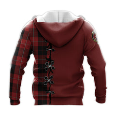 Cunningham Tartan Hoodie - Lion Rampant And Celtic Thistle Style