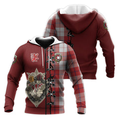 Cunningham Dress Tartan Hoodie - Lion Rampant And Celtic Thistle Style