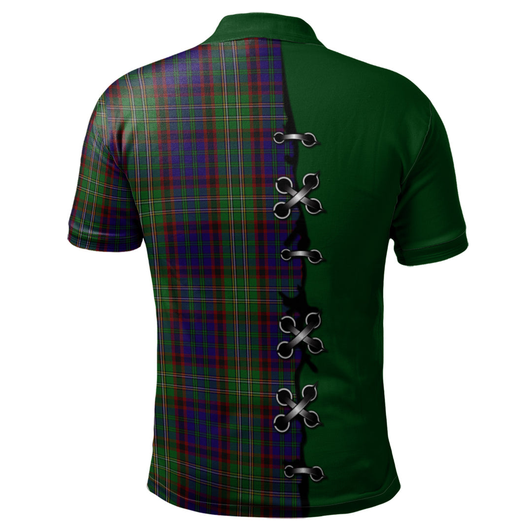 Cunningham Hunting Tartan Polo Shirt - Lion Rampant And Celtic Thistle Style