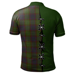 Cunningham Hunting Modern Tartan Polo Shirt - Lion Rampant And Celtic Thistle Style