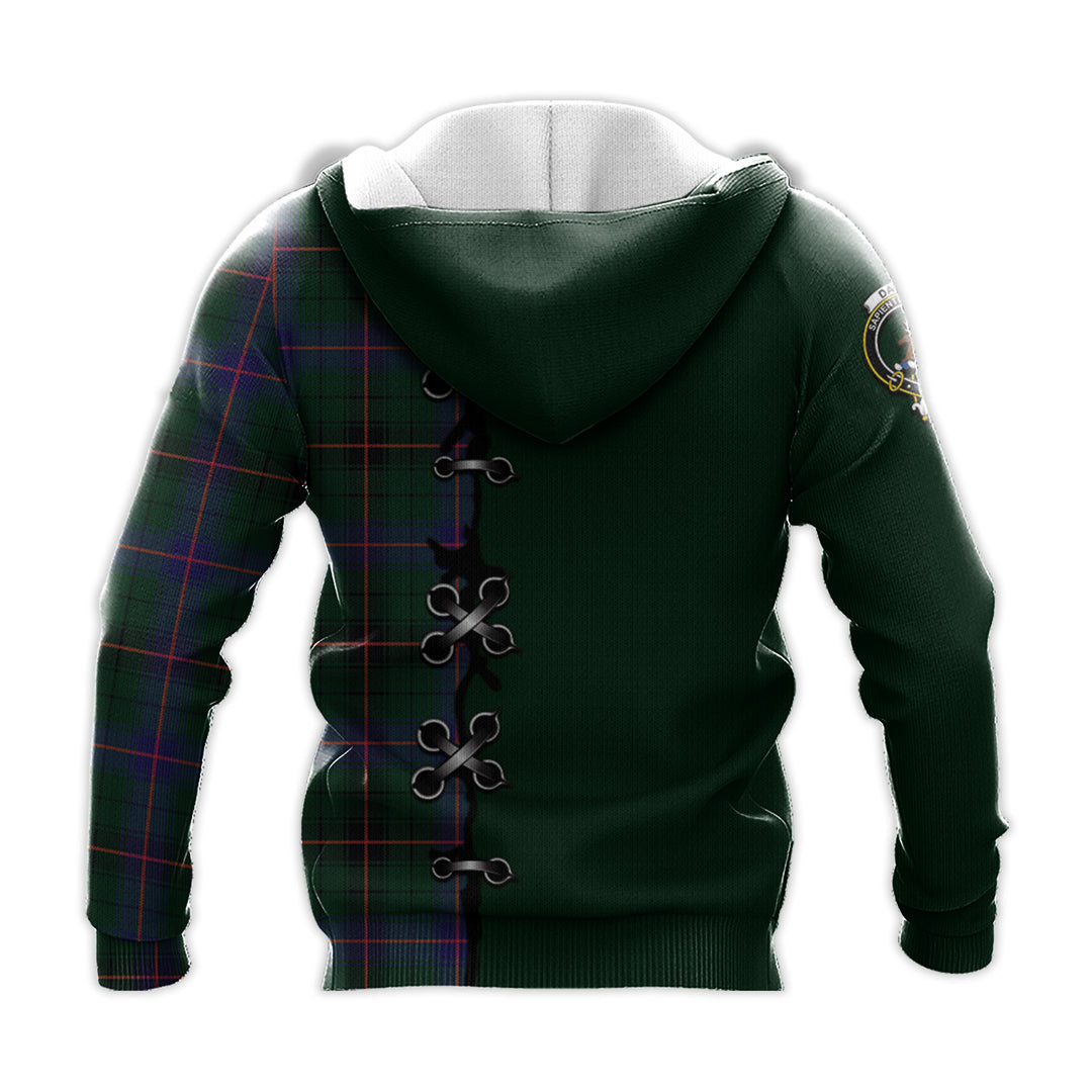 Davidson Modern Tartan Hoodie - Lion Rampant And Celtic Thistle Style