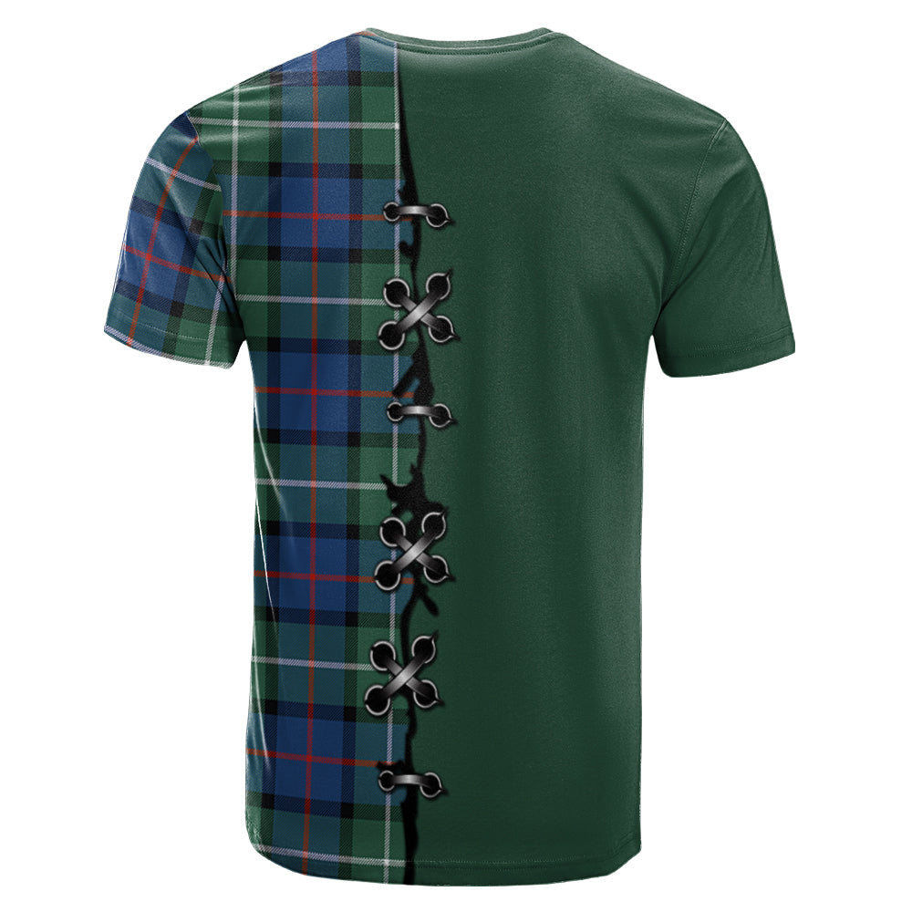Davidson of Tulloch Tartan T-shirt - Lion Rampant And Celtic Thistle Style