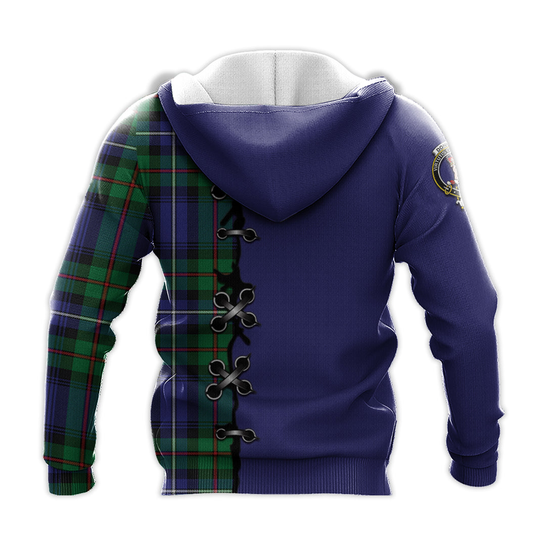 Donnachaidh Tartan Hoodie - Lion Rampant And Celtic Thistle Style