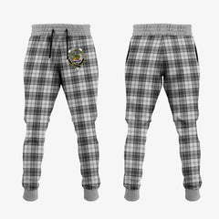 Douglas Grey Modern Tartan Crest Jogger Sweatpants