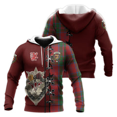 Drummond Tartan Hoodie - Lion Rampant And Celtic Thistle Style