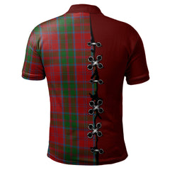 Drummond Tartan Polo Shirt - Lion Rampant And Celtic Thistle Style