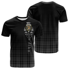 Drummond Grey Tartan Crest T-shirt - Alba Celtic Style