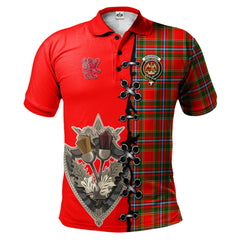 Drummond of Perth Tartan Polo Shirt - Lion Rampant And Celtic Thistle Style