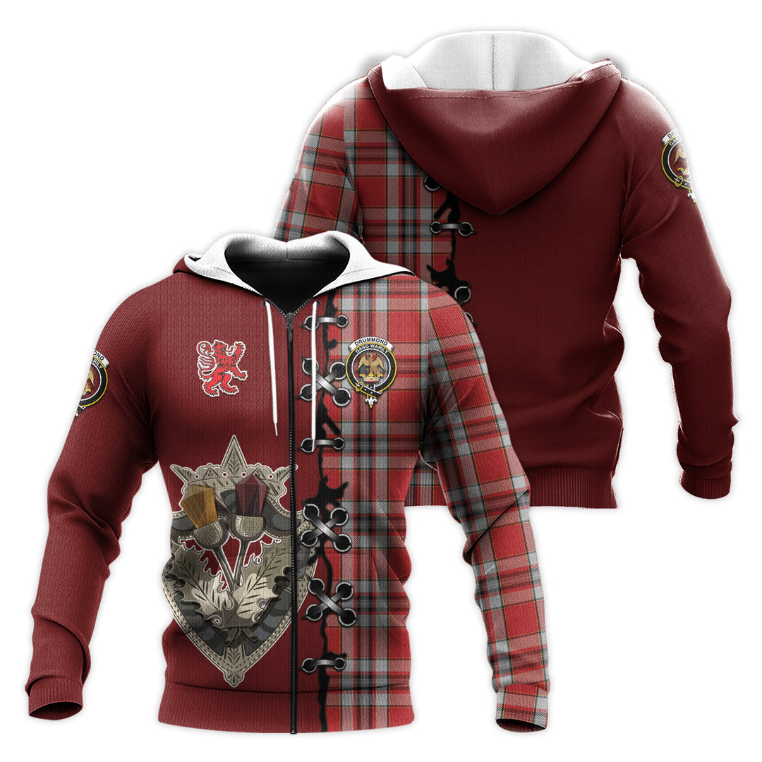 Drummond of Perth Dress Tartan Hoodie - Lion Rampant And Celtic Thistle Style