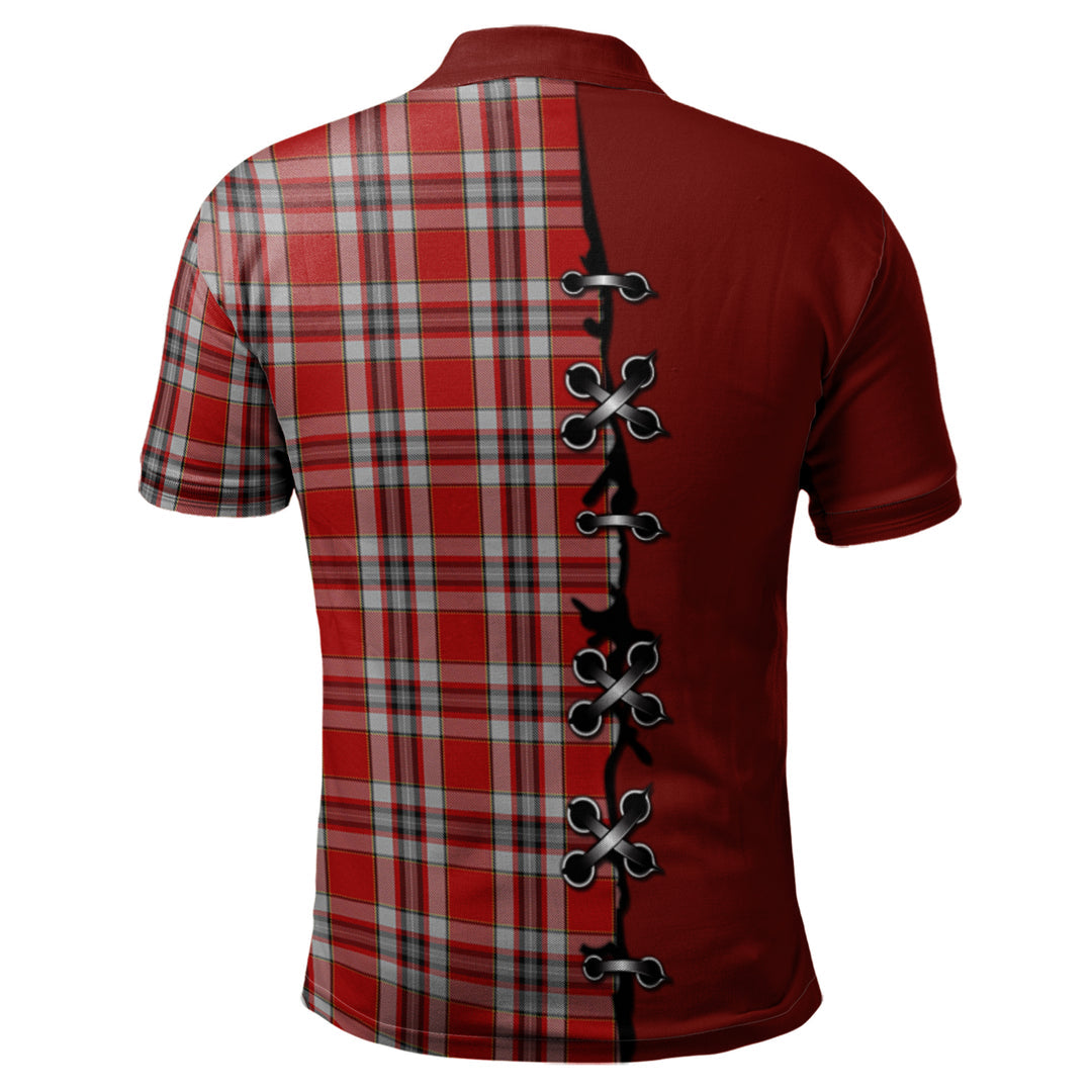 Drummond of Perth Dress Tartan Polo Shirt - Lion Rampant And Celtic Thistle Style