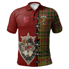 Drummond of Strathallan Tartan Polo Shirt - Lion Rampant And Celtic Thistle Style