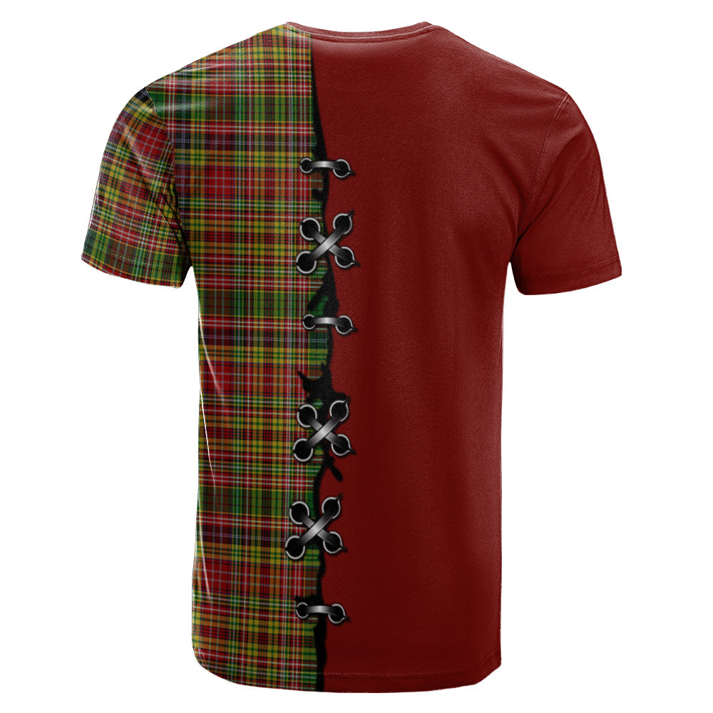 Drummond of Strathallan Tartan T-shirt - Lion Rampant And Celtic Thistle Style