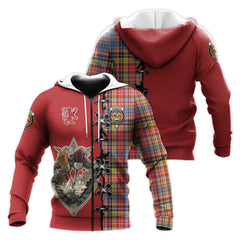 Drummond of Strathallan Modern Tartan Hoodie - Lion Rampant And Celtic Thistle Style