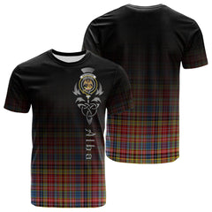 Drummond Of Strathallan Modern Tartan Crest T-shirt - Alba Celtic Style