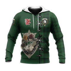 Dunbar Hunting Tartan Hoodie - Lion Rampant And Celtic Thistle Style