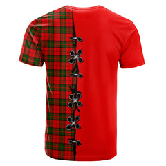 Dunbar Modern Tartan T-shirt - Lion Rampant And Celtic Thistle Style