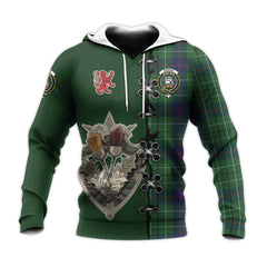 Duncan Tartan Hoodie - Lion Rampant And Celtic Thistle Style