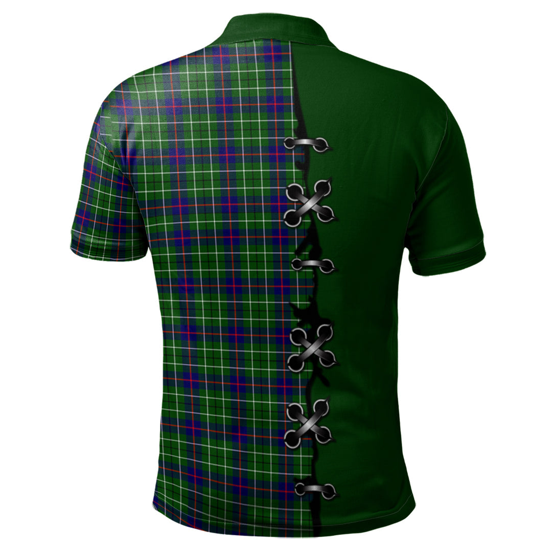 Duncan Modern Tartan Polo Shirt - Lion Rampant And Celtic Thistle Style