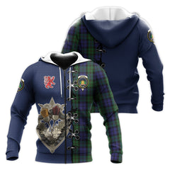 Dundas Tartan Hoodie - Lion Rampant And Celtic Thistle Style