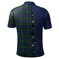 Dundas Tartan Polo Shirt - Lion Rampant And Celtic Thistle Style