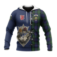 Dundas Tartan Hoodie - Lion Rampant And Celtic Thistle Style