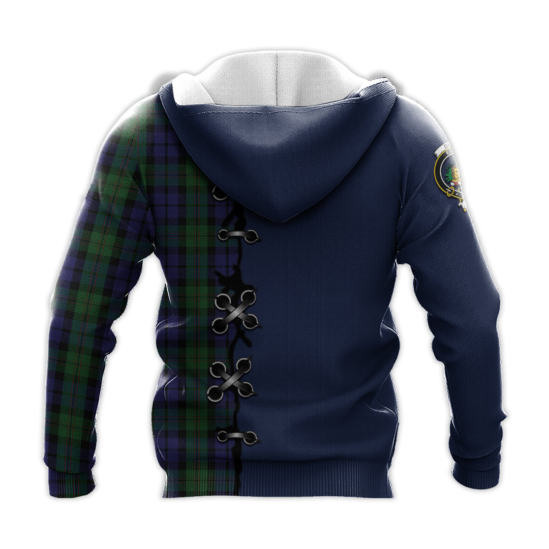 Dundas Tartan Hoodie - Lion Rampant And Celtic Thistle Style