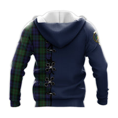 Dundas Tartan Hoodie - Lion Rampant And Celtic Thistle Style