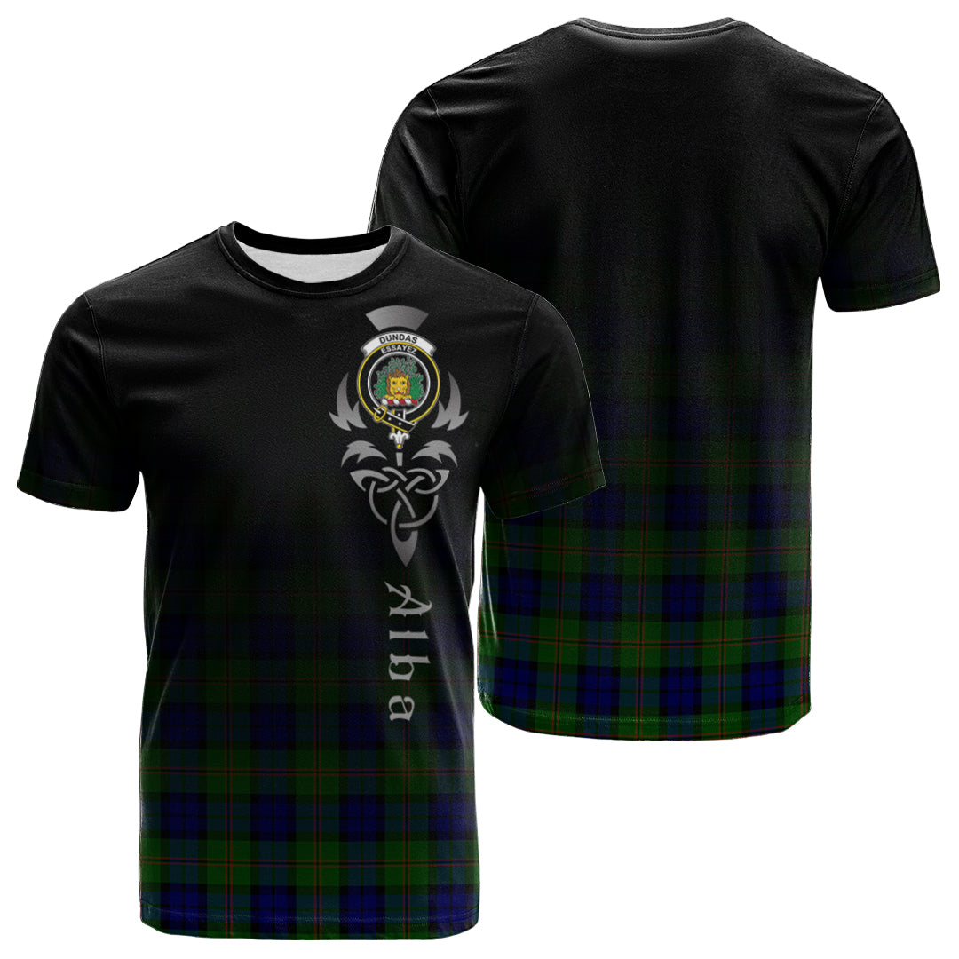 Dundas Modern Tartan Crest T-shirt - Alba Celtic Style