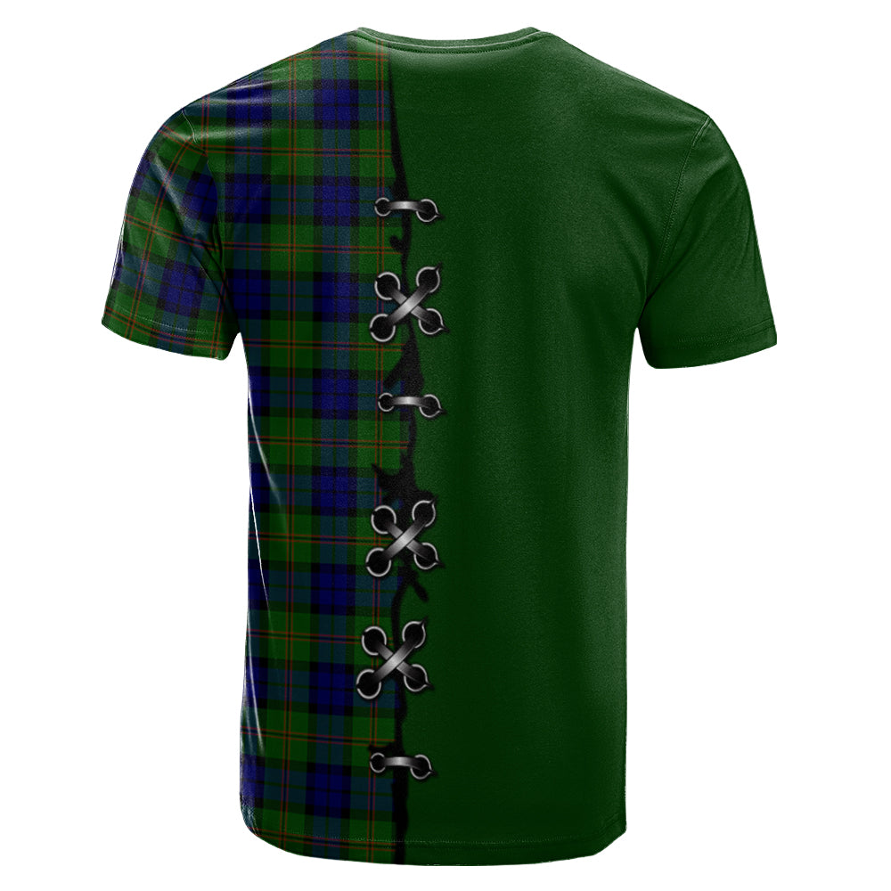 Dundas Modern Tartan T-shirt - Lion Rampant And Celtic Thistle Style