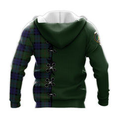 Dundas Modern Tartan Hoodie - Lion Rampant And Celtic Thistle Style