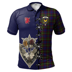 Durie Tartan Polo Shirt - Lion Rampant And Celtic Thistle Style