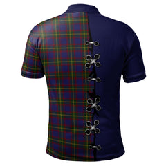 Durie Tartan Polo Shirt - Lion Rampant And Celtic Thistle Style