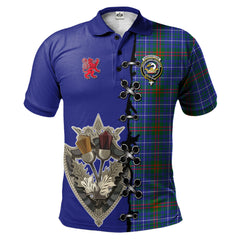 Edmonstone Tartan Polo Shirt - Lion Rampant And Celtic Thistle Style