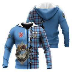 Elliot Ancient Tartan Hoodie - Lion Rampant And Celtic Thistle Style