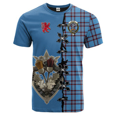 Elliot Ancient Tartan T-shirt - Lion Rampant And Celtic Thistle Style