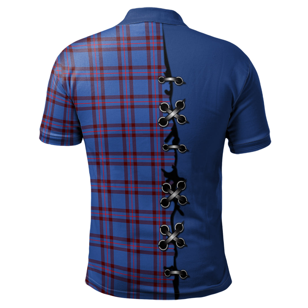 Elliot Modern Tartan Polo Shirt - Lion Rampant And Celtic Thistle Style