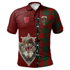 Erskine Tartan Polo Shirt - Lion Rampant And Celtic Thistle Style