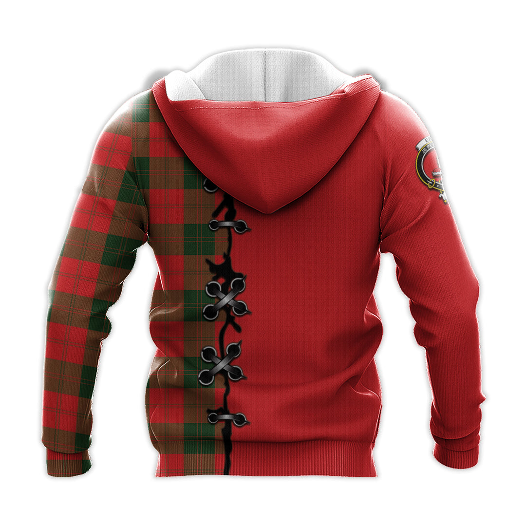 Erskine Modern Tartan Hoodie - Lion Rampant And Celtic Thistle Style