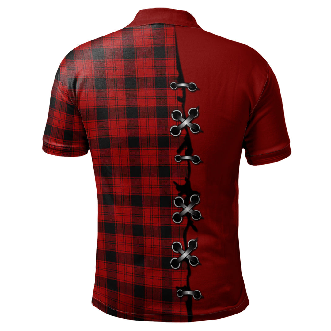 Ewing Tartan Polo Shirt - Lion Rampant And Celtic Thistle Style