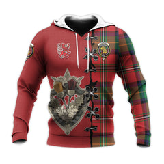 Fairlie Modern Tartan Hoodie - Lion Rampant And Celtic Thistle Style