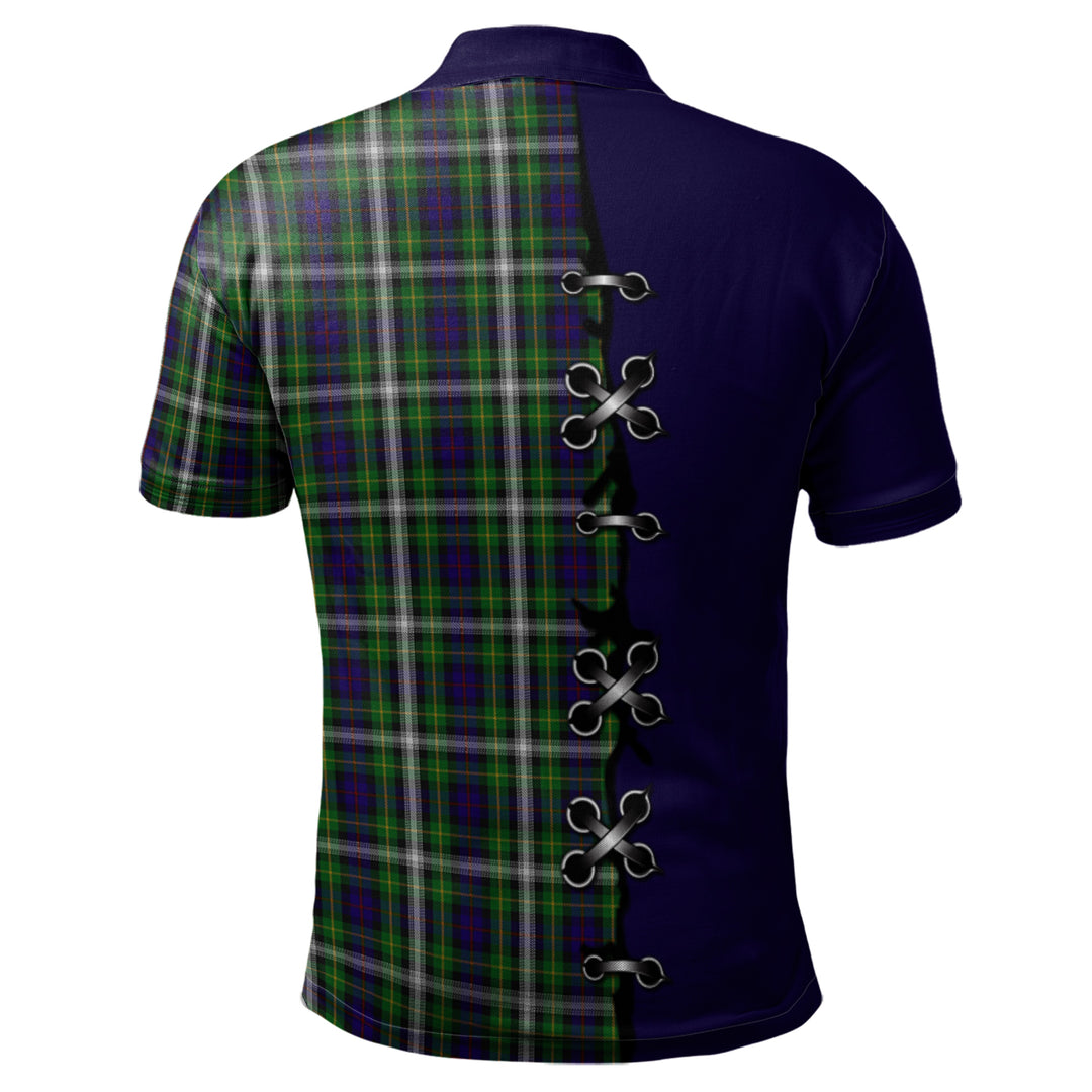 Farquharson Dress Tartan Polo Shirt - Lion Rampant And Celtic Thistle Style