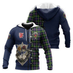 Farquharson Modern Tartan Hoodie - Lion Rampant And Celtic Thistle Style